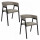 Lot de 2 fauteuils design en tissu côtelé SCOTT - Taupe
