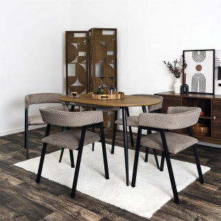 Lot de 2 fauteuils design en tissu côtelé SCOTT - Taupe