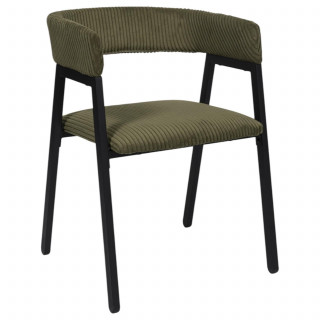 Lot de 2 fauteuils design en tissu côtelé SCOTT - Vert
