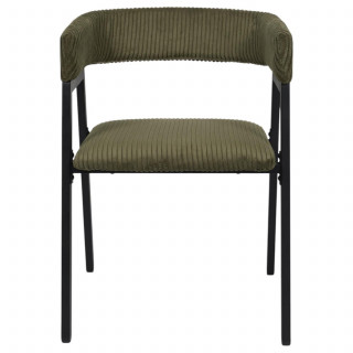 Lot de 2 fauteuils design en tissu côtelé SCOTT - Vert