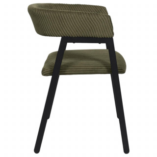 Lot de 2 fauteuils design en tissu côtelé SCOTT - Vert