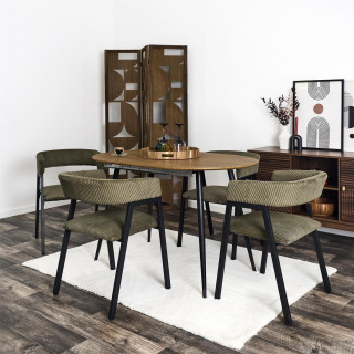 Lot de 2 fauteuils design en tissu côtelé SCOTT - Vert