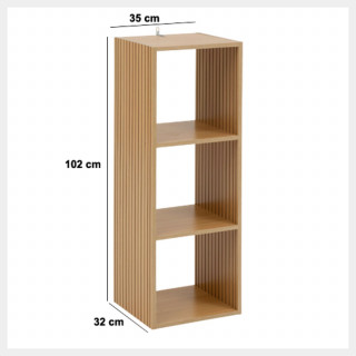 Étagère 3 cases mix en bois TASSO - Beige