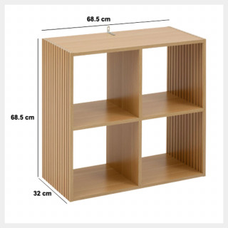 Étagère 4 cases mix en bois TASSO - Beige