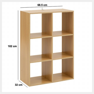 Étagère 6 cases mix en bois TASSO - Beige
