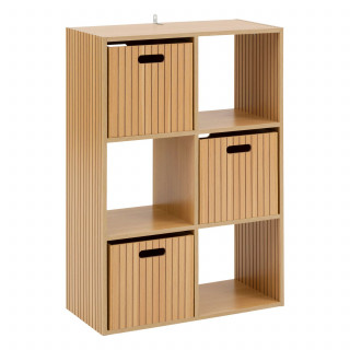 Étagère 6 cases mix en bois TASSO - Beige