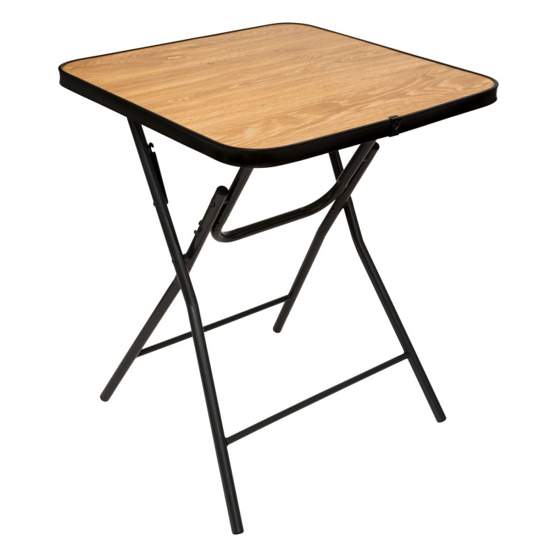 Table pliante renforcée en bois et métal FOLDA - Beige et noir Table pliante renforcée en bois et métal FOLDA - Beige et noir