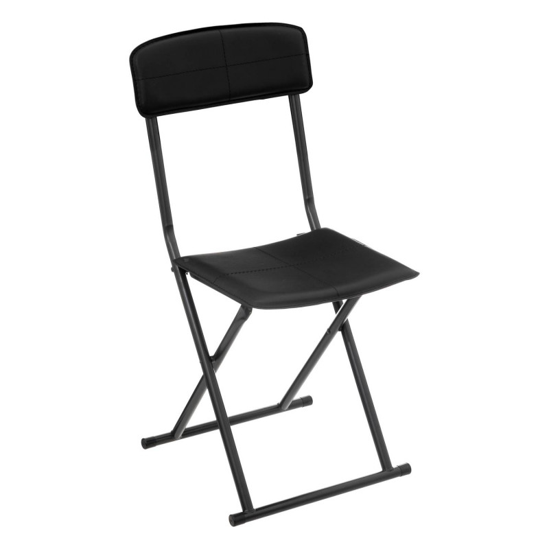 Chaise pliante en simili cuir - Noir