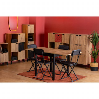 Chaise pliante en simili cuir - Noir