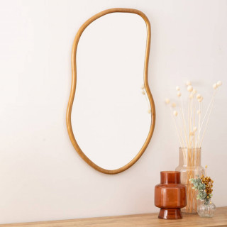Miroir organique en bois LIVIA - 75 x 45 cm - Beige