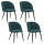 Lot de 4 chaises en velours côtelé CELESTE - Vert jade