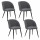 Lot de 4 chaises en velours côtelé CELESTE - Gris foncé