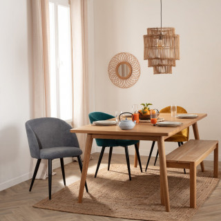 Lot de 4 chaises en velours côtelé CELESTE - Gris foncé