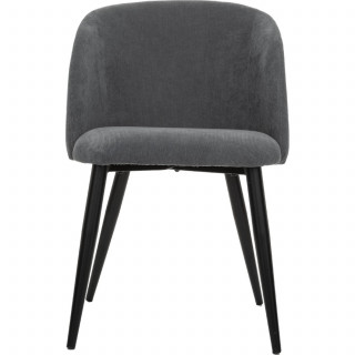 Lot de 4 chaises en velours côtelé CELESTE - Gris foncé