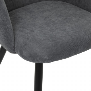 Lot de 4 chaises en velours côtelé CELESTE - Gris foncé