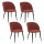 Lot de 4 chaises en velours côtelé CELESTE - Terracotta