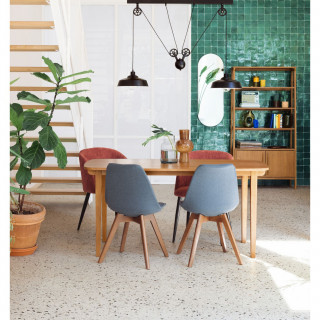 Lot de 4 chaises en velours côtelé CELESTE - Terracotta