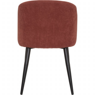 Lot de 4 chaises en velours côtelé CELESTE - Terracotta