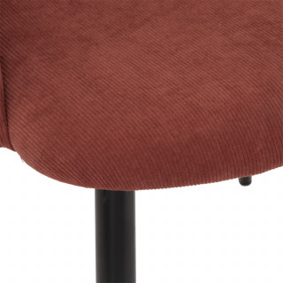 Lot de 4 chaises en velours côtelé CELESTE - Terracotta
