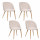 Lot de 4 chaises en velours côtelé et pieds effet hêtre CELESTE - Beige