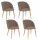 Lot de 4 chaises en velours côtelé et pieds effet hêtre CELESTE - Taupe