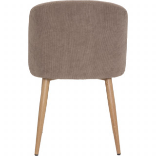 Lot de 4 chaises en velours côtelé et pieds effet hêtre CELESTE - Taupe
