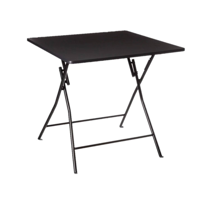 Table d'appoint pliable en métal pour 4 personnes - Noir Table d'appoint pliable en métal pour 4 personnes - Noir