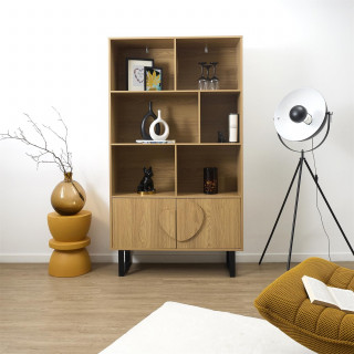 Bibliothèque 2 portes en bois CALYPSO - Marron
