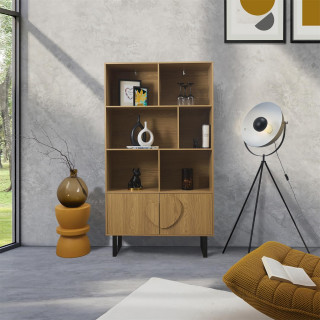 Bibliothèque 2 portes en bois CALYPSO - Marron