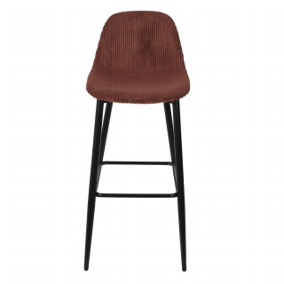 Lot de 2 chaises de bar côtelées SCOTT - Terracotta