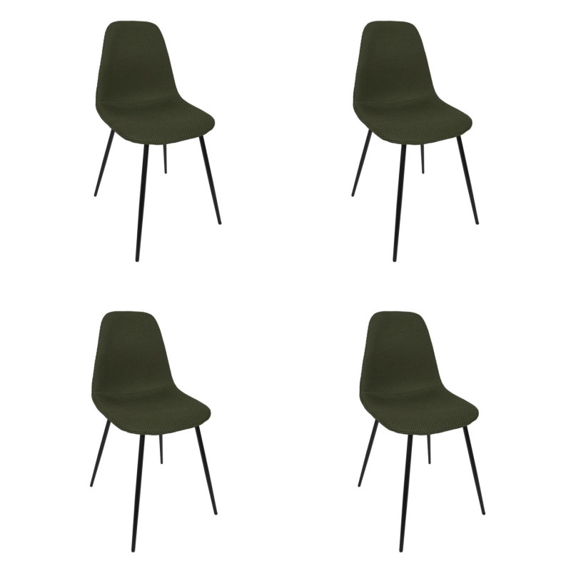 Lot de 4 chaises ATOME - Kaki