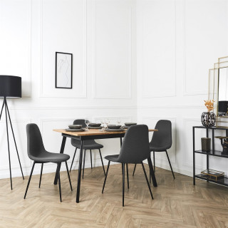 Lot de 4 chaises ATOME - Gris foncé