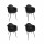 Lot de 4 fauteuils GUSTAV - Noir