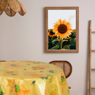 Nappe en toile cirée ronde motif provençal LURS - Diam. 135 cm