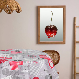 Nappe en toile cirée ronde motif cuisine MIAM - Diam. 150 cm