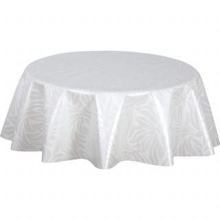 Nappe en toile cirée ronde motif feuillage ULYSSE - Diam. 150 cm
