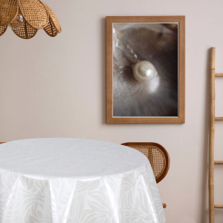 Nappe en toile cirée ronde motif feuillage ULYSSE - Diam. 150 cm