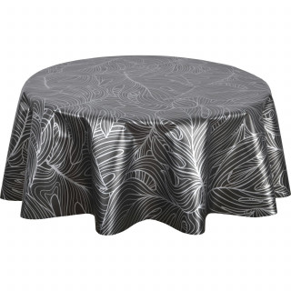 Nappe ronde en toile cirée nacrée NERV - Diam. 150 cm - Noir