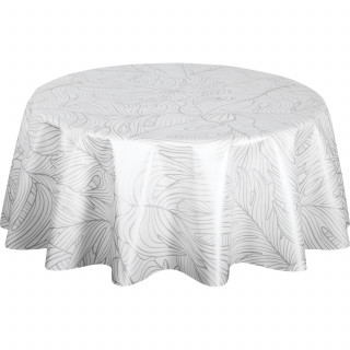 Nappe ronde en toile cirée nacrée NERV - Diam. 150 cm - Blanc