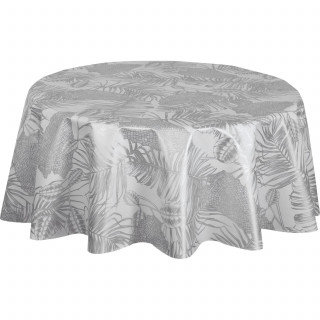 Nappe ronde en toile cirée nacrée VITALI - Diam. 150 cm - Blanc