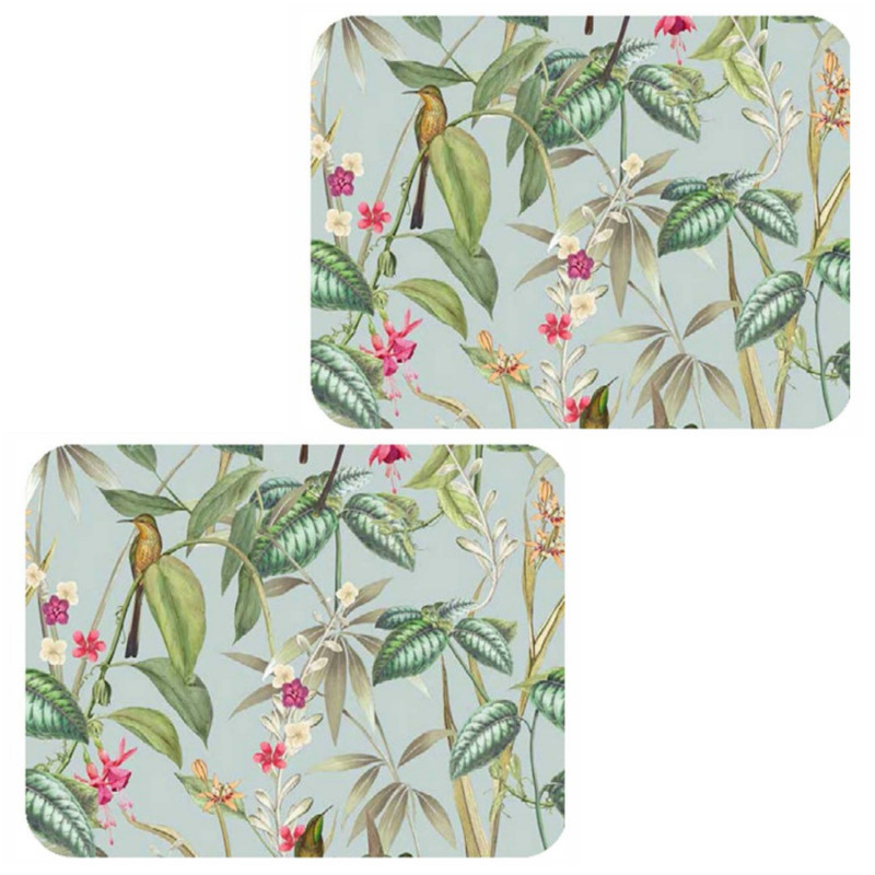 Lot de 2 sets de table motifs tropical BARBARA - 28 x 43 cm - Multicolore Lot de 2 sets de table motifs tropical BARBARA - 28 x 43 cm - Multicolore