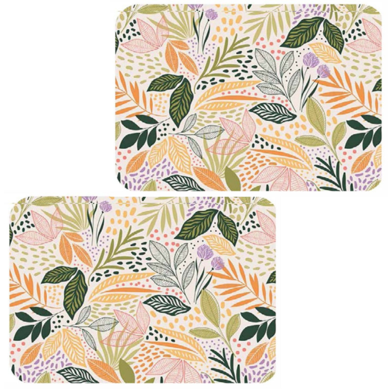 Lot de 2 sets de table motifs feuillage MAOLI - 28 x 43 cm - Multicolore Lot de 2 sets de table motifs feuillage MAOLI - 28 x 43 cm - Multicolore