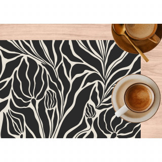 Lot de 2 sets de table LILITH - 28 x 43 cm - Noir et blanc