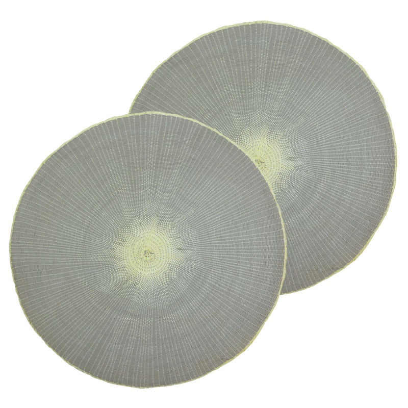 Lot de 2 sets de tables ronds en jute GREGE - Diam. 38 cm - Gris Lot de 2 sets de tables ronds en jute GREGE - Diam. 38 cm - Gris