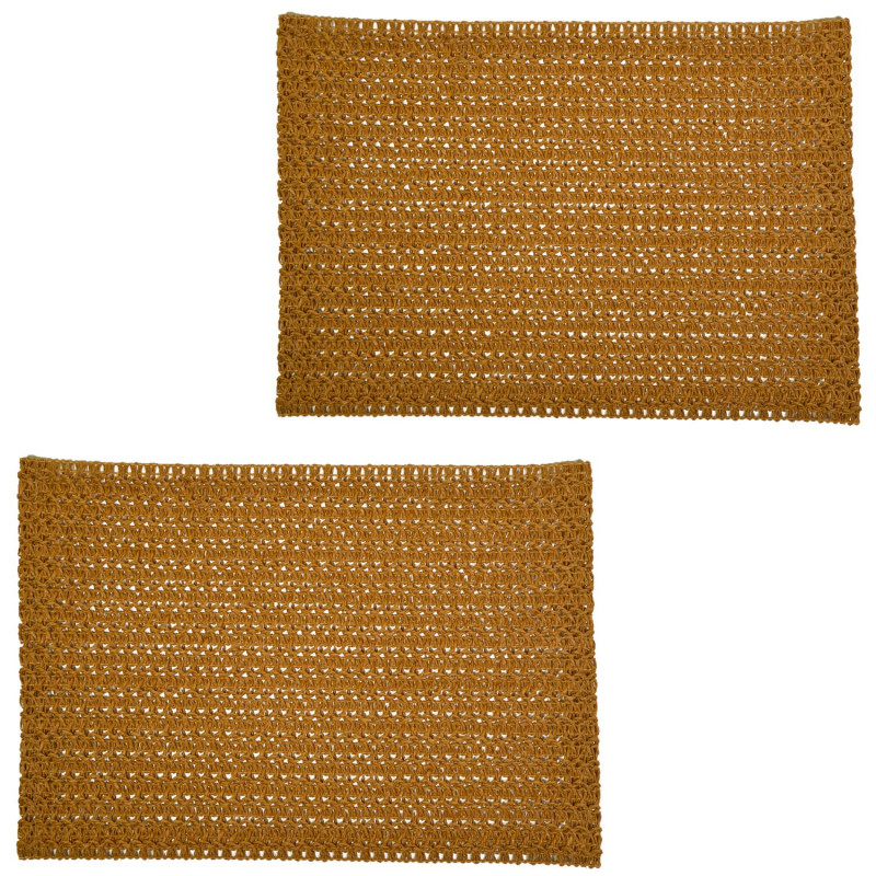 Lot de 2 sets de tables rectangles en jute TORSA - 31 x 45 cm - Marron Lot de 2 sets de tables rectangles en jute TORSA - 31 x 45 cm - Marron