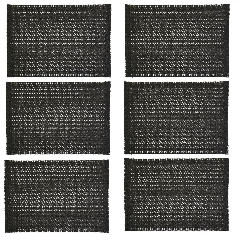 Lot de 6 sets de tables rectangles en jute TORSA - 31 x 45 cm - Noir Lot de 6 sets de tables rectangles en jute TORSA - 31 x 45 cm - Noir
