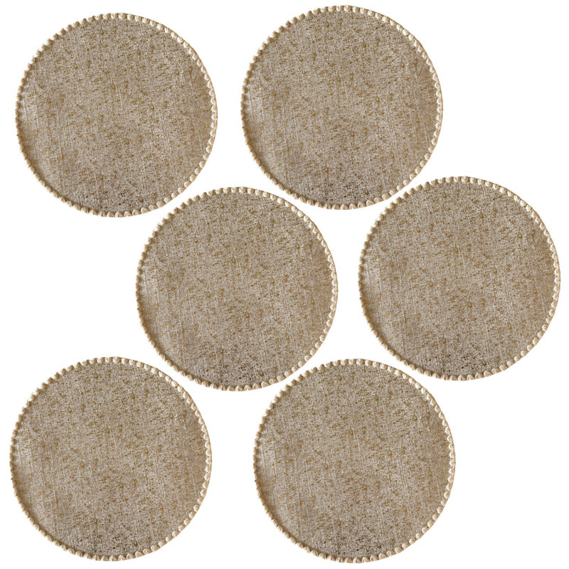 Lot de 6 sets de tables ronds en jute ALAGO - Diam. 38 cm - Or Lot de 6 sets de tables ronds en jute ALAGO - Diam. 38 cm - Or