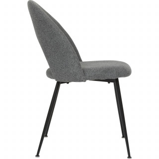 Lot de 4 chaises pieds métal assise tissu RAVEN - Gris