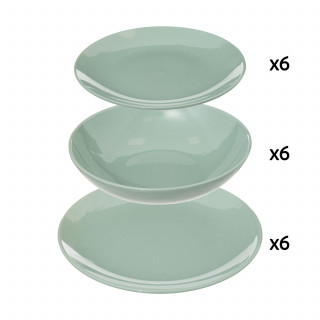 Service vaisselle 18 pièces COLORAMA - Vert