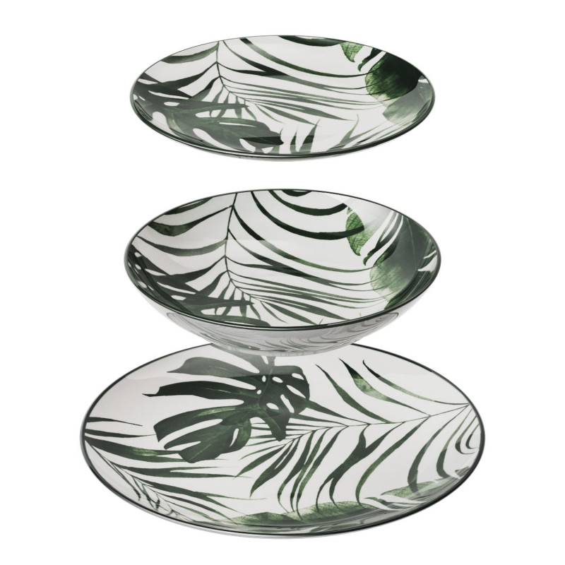 Service vaisselle 18 pièces PALME - Vert